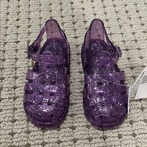 Purple Glitter Jelly Sandals Baby Gap